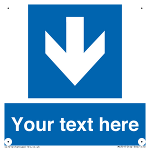 Custom Directional signage blue down arrow 